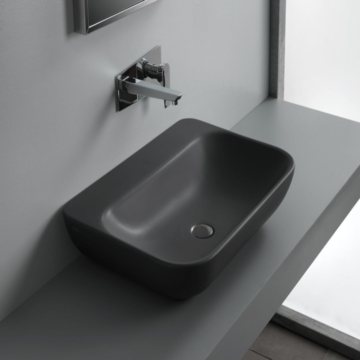 Lavabo d'appoggio senza troppopieno con foro miscelatore DIVA