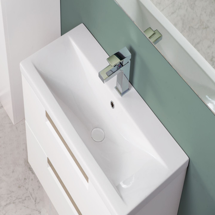 Lavabo monoforo con troppopieno CLEVER