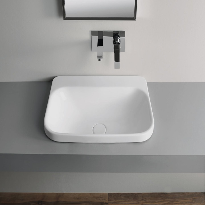 Lavabo da incasso senza troppopieno con foro miscelatore DIVASLIM