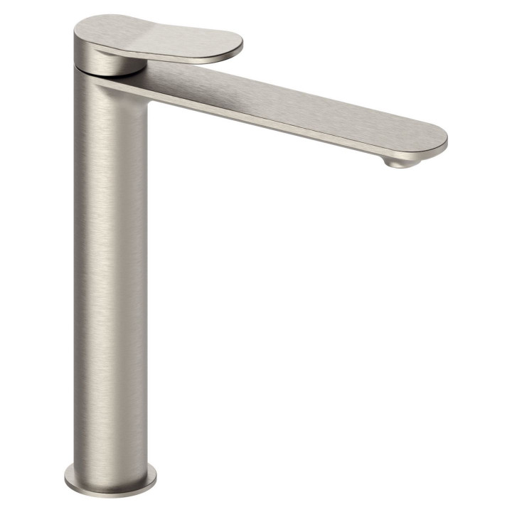 Tre miscelatore monocomando alto per lavabo con scarico click-clack e tappo a copertura totale