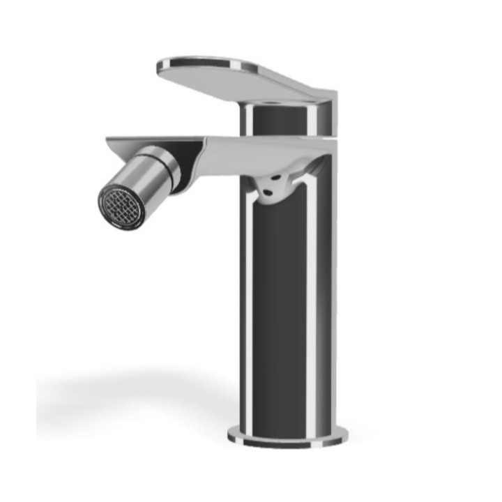 Tre miscelatore monocomando per bidet con scarico click-clack e tappo a copertura totale