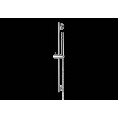 Ayas Steel asta saliscendi completa di doccia e flessibile senza presa acqua
