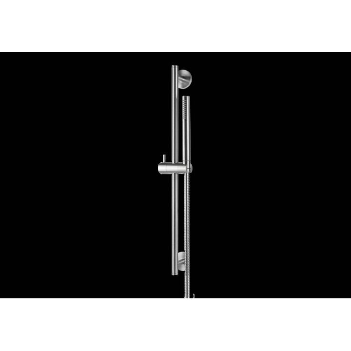 Ayas Steel asta saliscendi completa di doccia e flessibile senza presa acqua
