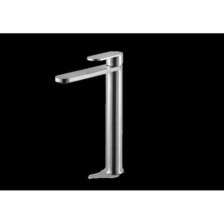 Ayas Steel miscelatore versione alta per lavabo da appoggio, Senza scarico