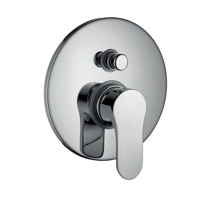 Bella miscelatore monocomando da incasso completo per vasca-doccia con deviatore automatico, Compatto