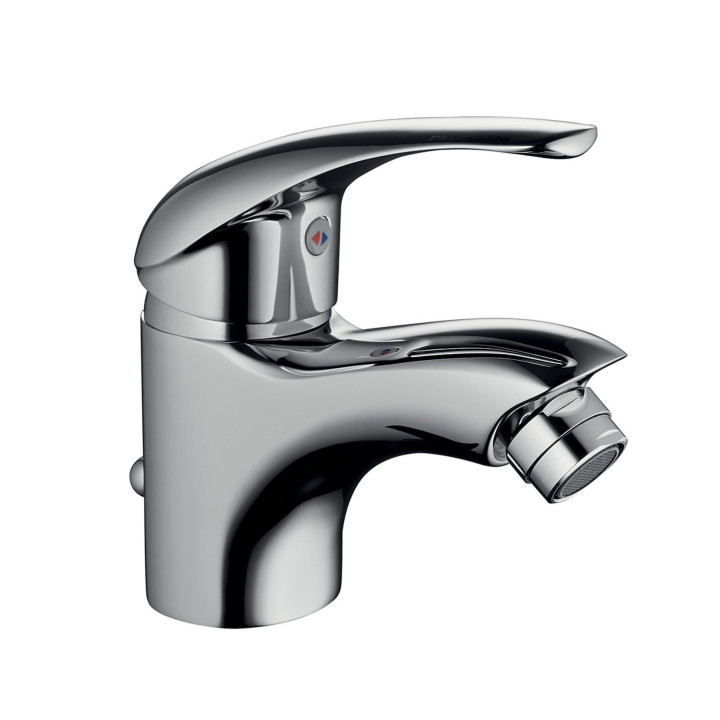 Capri miscelatore monocomando per bidet con scarico, Con cartuccia doppio scatto per risparmio idrico