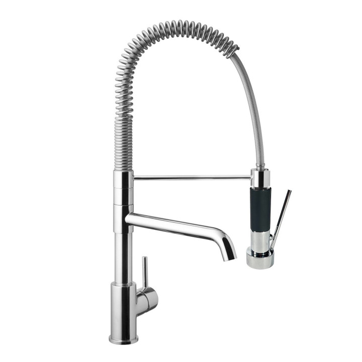 Digit miscelatore monocomando per lavello con bocca girevole e doccetta estraibile 2 getti