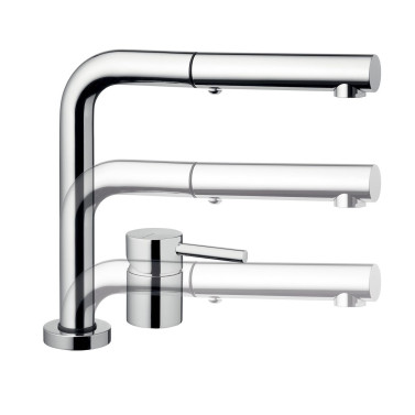 Idrotech miscelatore monocomando a scomparsa per lavello 2 fori con doccetta estraibile