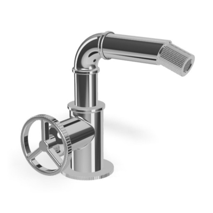 Industral job miscelatore monocomando per bidet con scarico click-clack e tappo a copertura totale