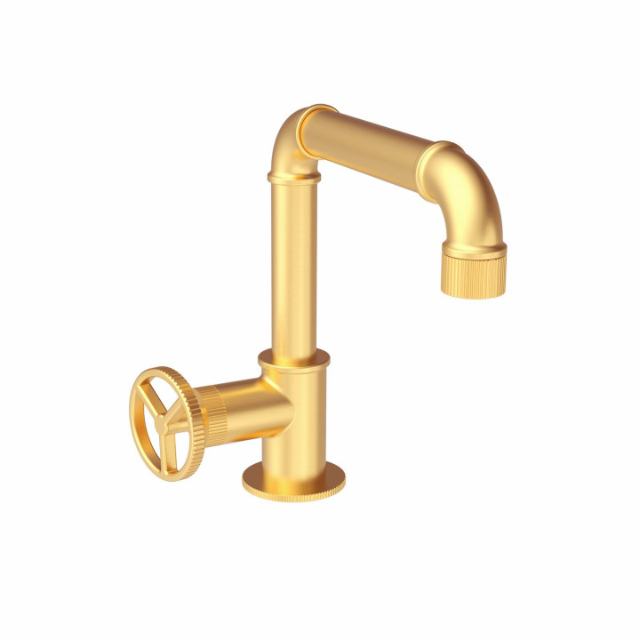 Industral job miscelatore monocomando per lavabo con scarico click-clack e tappo a copertura totale