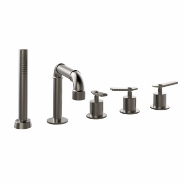 Industrial gas batteria per bordo vasca 5 fori con rubinetti