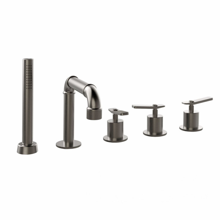 Industrial gas batteria per bordo vasca 5 fori con rubinetti