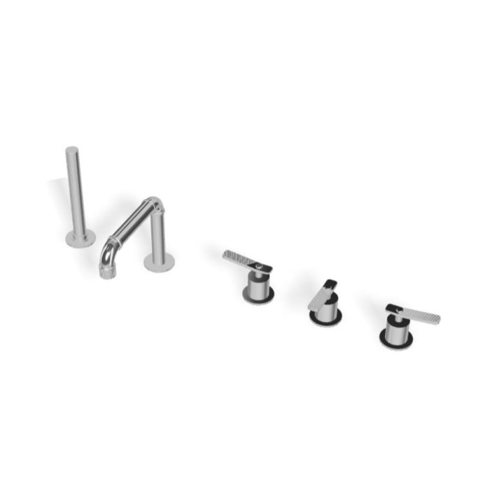 Industrial gas batteria per bordo vasca 5 fori con rubinetti