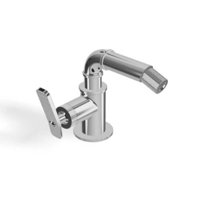 Industrial gas miscelatore monocomando per bidet con scarico click-clack e tappo a copertura totale