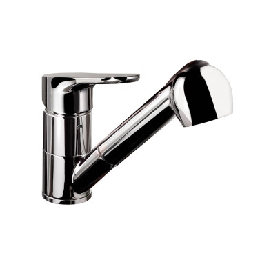 Italo miscelatore monocomando per lavello con bocca girevole e con doccetta estraibile