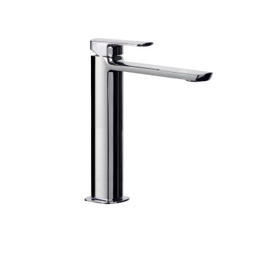 Mis miscelatore monocomando alto per lavabo con  scarico click-clack e tappo a copertura totale