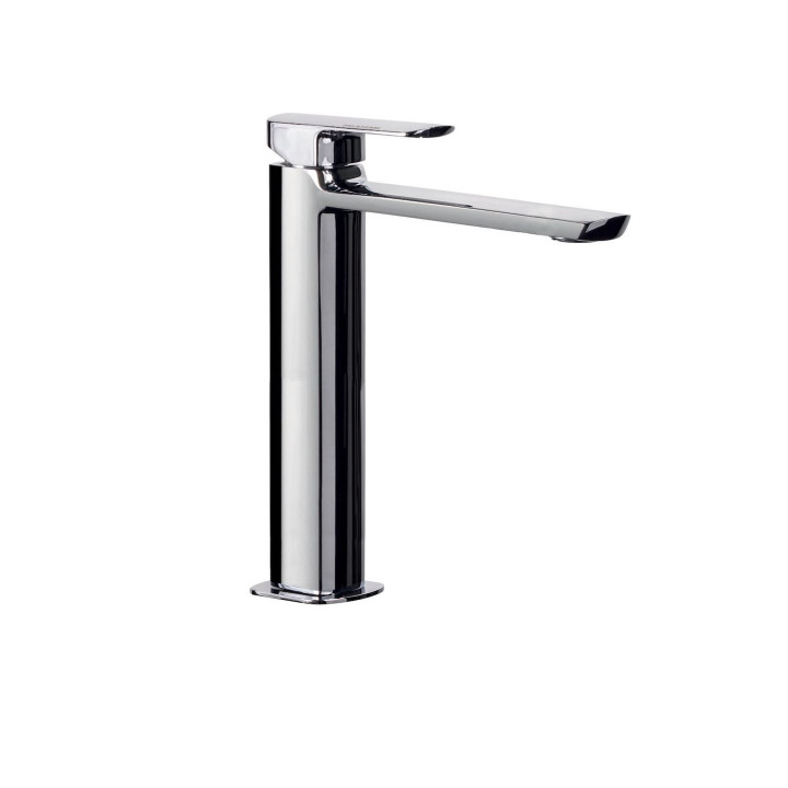 Mis miscelatore monocomando alto per lavabo con  scarico click-clack e tappo a copertura totale