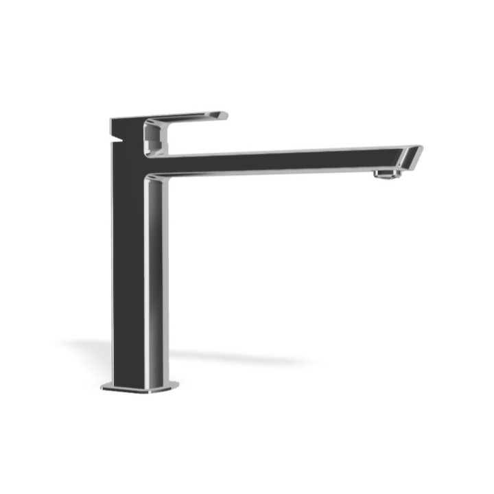 Mis miscelatore monocomando per lavabo con bocca super prolungata, Scarico click-clack e tappo a copertura totale