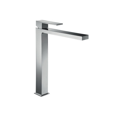 Qadra miscelatore monocomando alto per lavabo con scarico e tappo a copertura totale