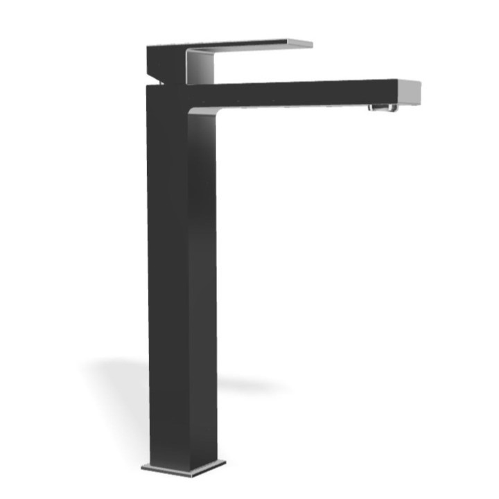 Qadra miscelatore monocomando alto per lavabo con scarico e tappo a copertura totale