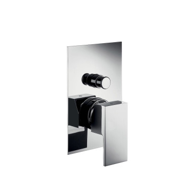 Qadra solo parti esterne per miscelatore monocomando da incasso per vasca-doccia con deviatore automatico