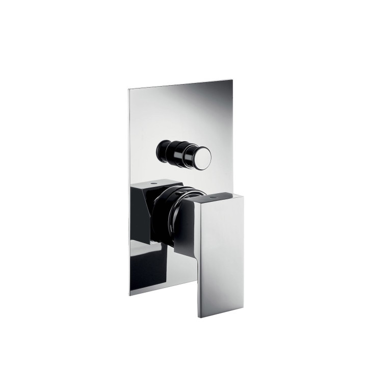 Qadra solo parti esterne per miscelatore monocomando da incasso per vasca-doccia con deviatore automatico