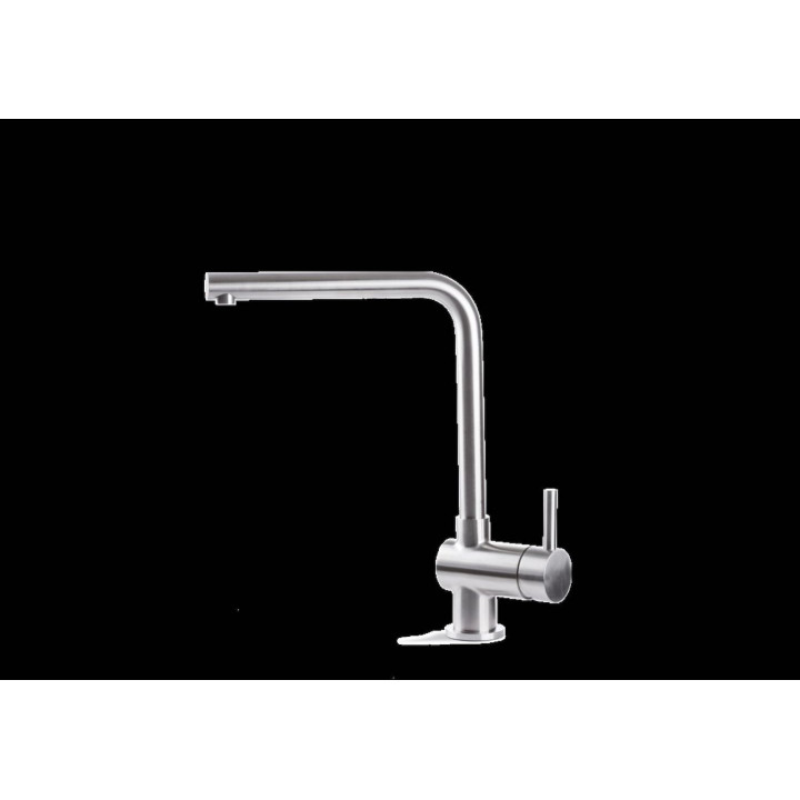 Tiber Steel Kitchen miscelatore monocomando per lavello con canna a "L" girevole