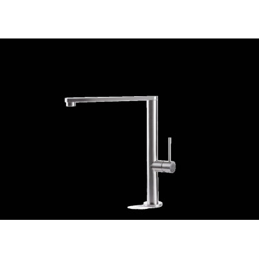 Tiber Steel Kitchen miscelatore monocomando per lavello con canna piatta girevole