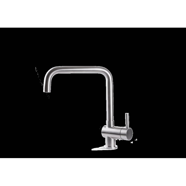 Tiber Steel Kitchen miscelatore monocomando per lavello con canna quadra girevole