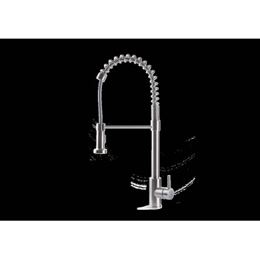 Tiber Steel Kitchen miscelatore monocomando per lavello con molla girevole e orientabile