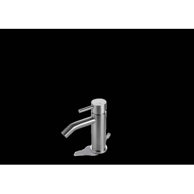 Tiber Steel miscelatore monocomando per bidet con scarico
