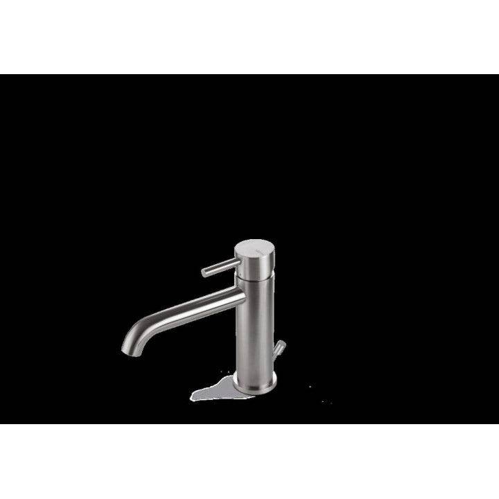 Tiber Steel miscelatore monocomando per lavabo con scarico