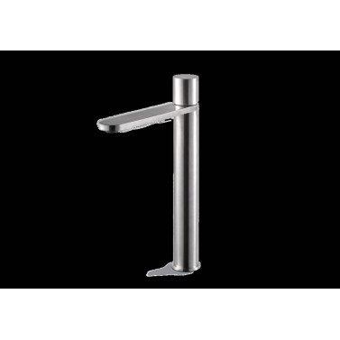 Veny Steel miscelatore versione alta per lavabo da appoggio, Senza scarico