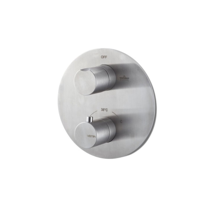 Wellness Steel miscelatore termostatico tondo per doccia da incasso